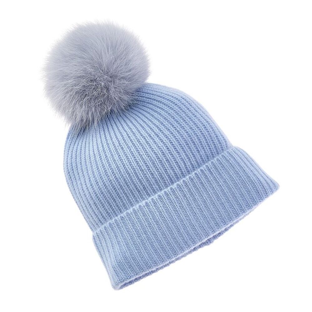 Sofiacashmere Rib Cashmere Hat, Blue